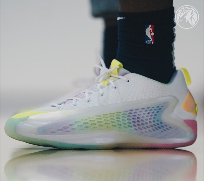 An eye-catching look for Anthony Edwards' adidas AE1 Low An eye-catching look for Anthony Edwards' adidas AE1 Low